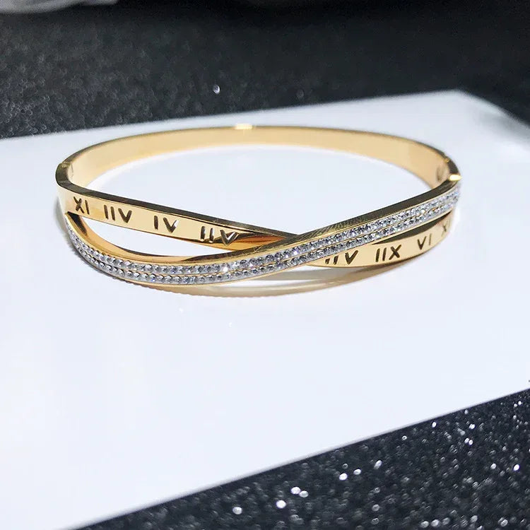 Cross Titanium Steel 18k Gold Plated Bracelet - Viexta