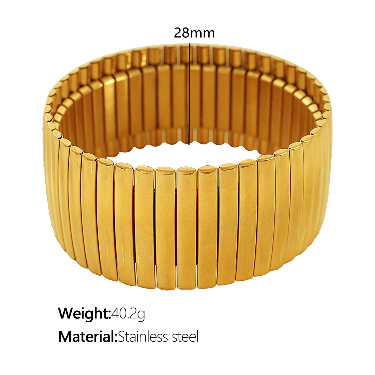 Stainless Steel Stretch Strap Retro Metal Bracelet