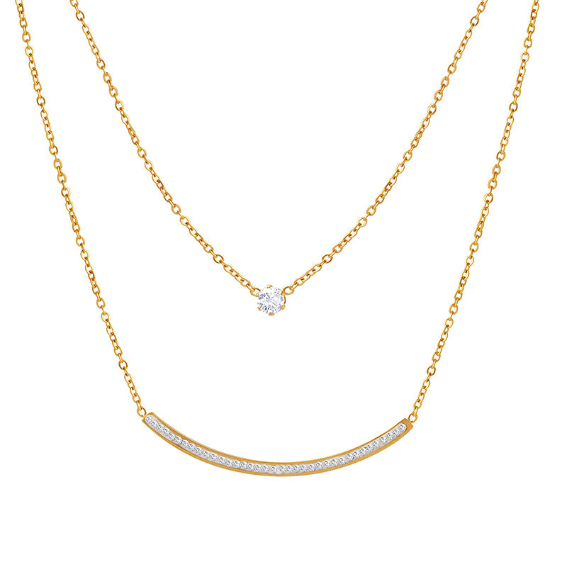 Minimalist Versatile Double-layer Zircon Neckwear