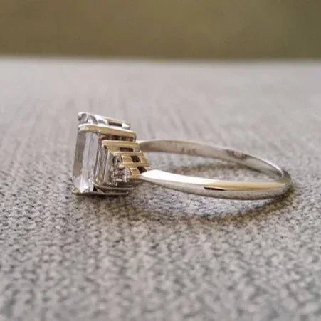 White Zircon Wedding Princess Love Ring - Viexta