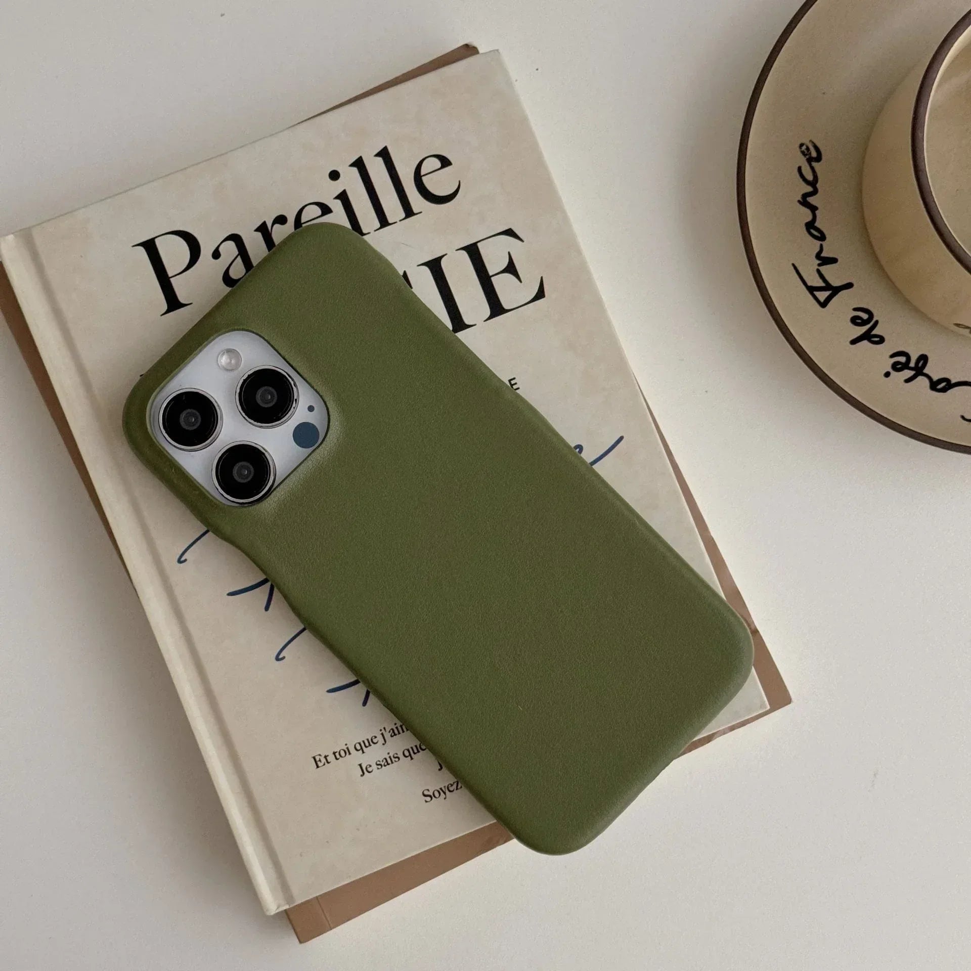 Retro Leather Solid Color iPhone Case - Viexta