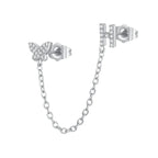 Women's Zircon Butterfly Alphabet One Piece Stud Earrings - Viexta