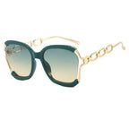 Big Square Rim Chain Sunglasses - Viexta