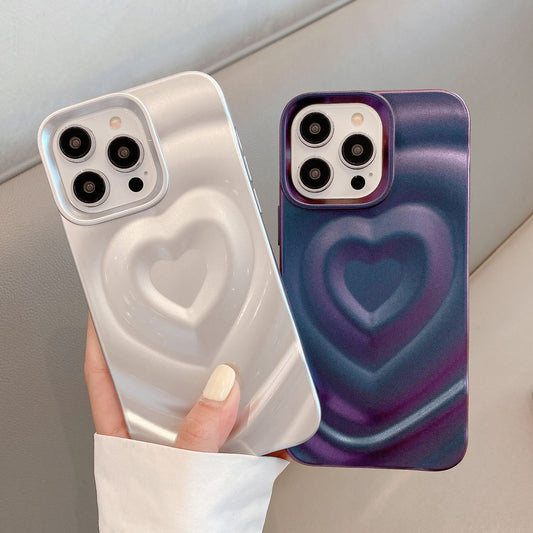 Love Wave Pattern Pleated Protective iPhone case