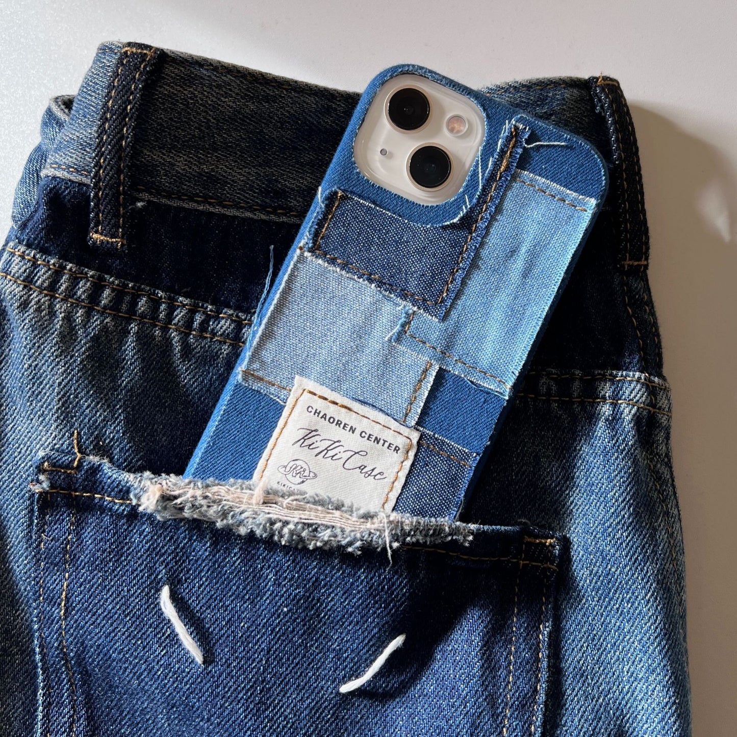 Denim Canvas Stitching iPhone Case