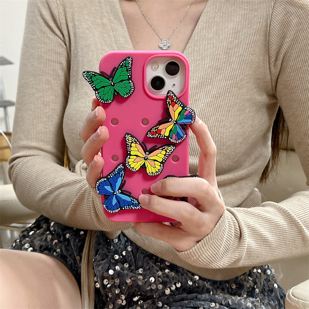 Colorized Butterfly Silicone iPhone Case