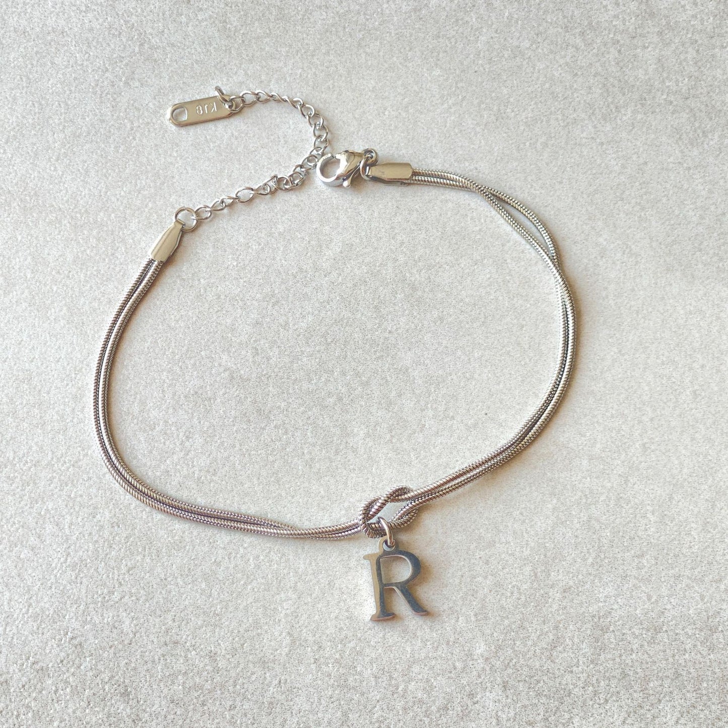 Stainless Steel 26 Letter Pendant Bracelet