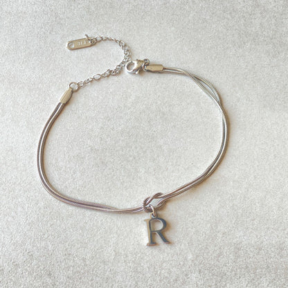 Stainless Steel 26 Letter Pendant Bracelet