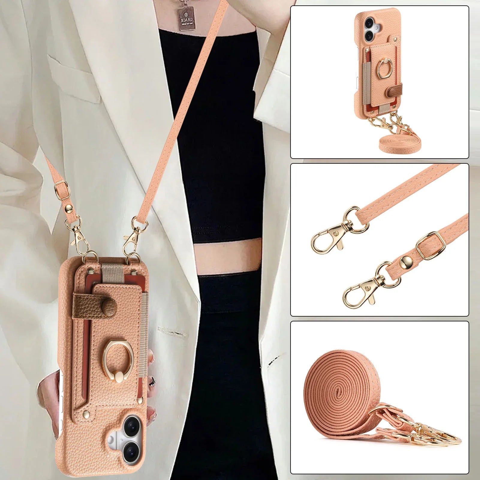 Lanyard Leather iPhone Case