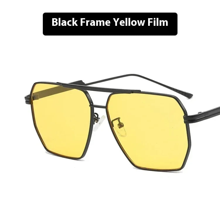 metal-double-beam-polygonal-sunglasses - Viexta