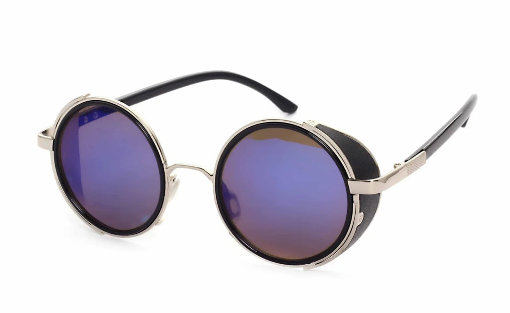 UV400 Retro Metal Round Frame Sunglasses - Viexta