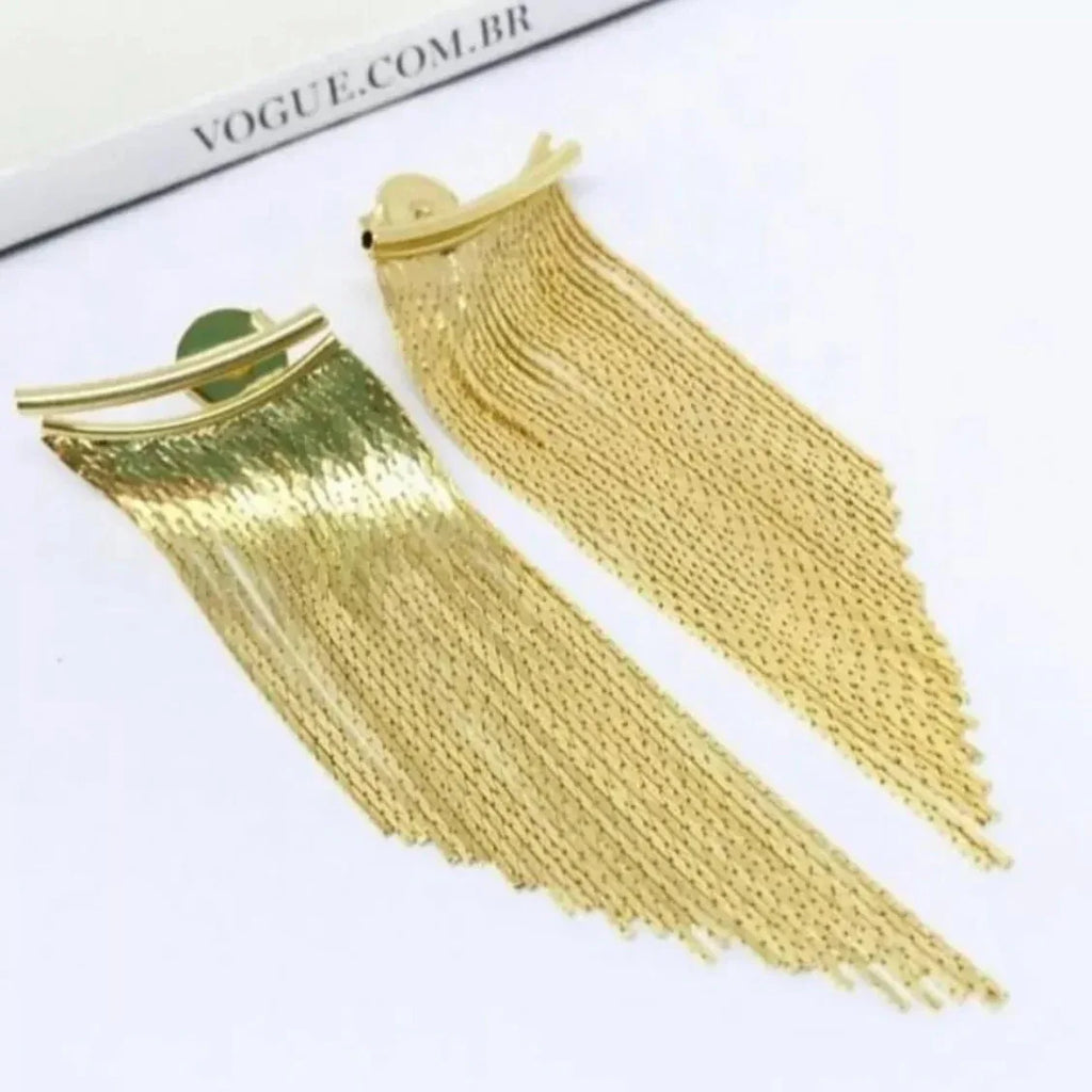 gold-tassel-long-earrings - Viexta