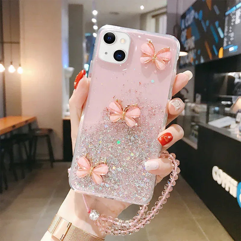 glitter-epoxy-butterfly-iphone-case - Viexta
