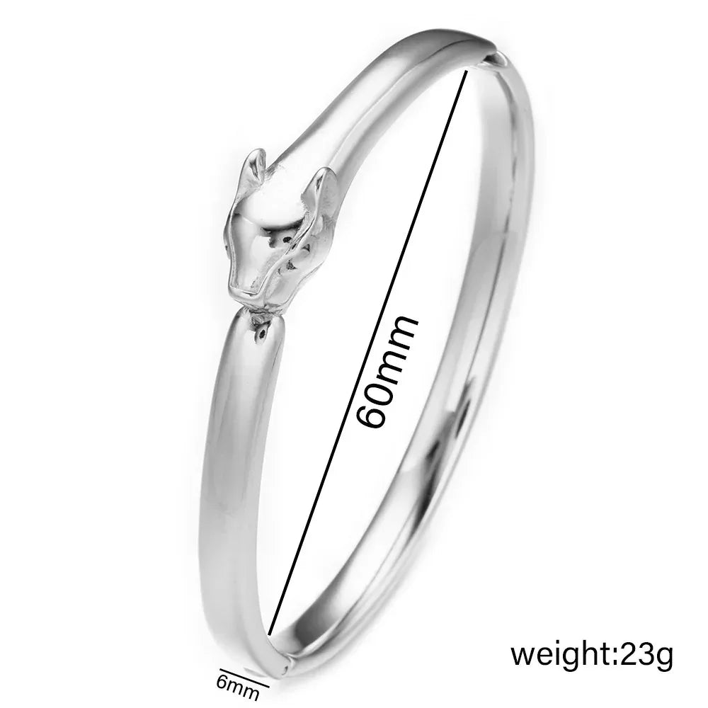 Zircon Leopard Stainless Steel High-end Bracelet - Viexta