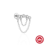 S925 Sterling Silver Moon Piercings