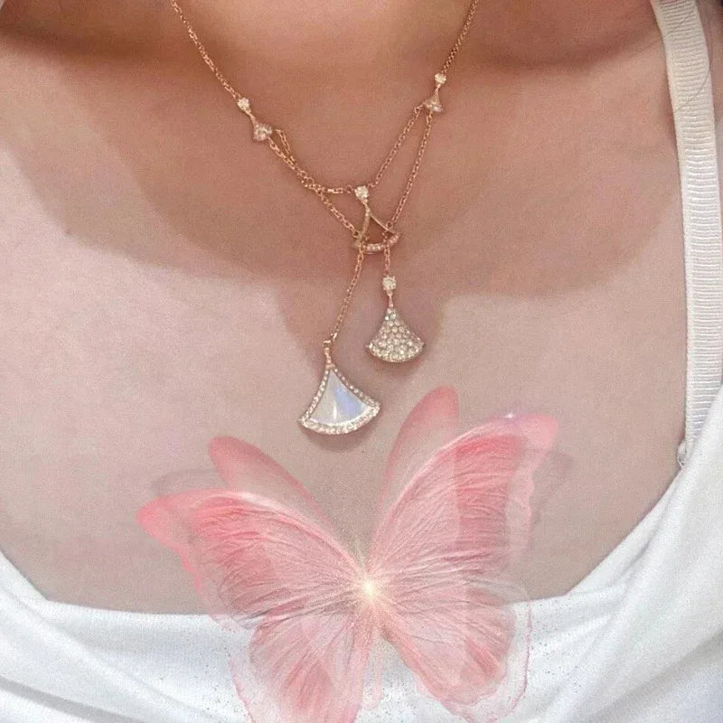 multi-fan-tassel-white-shell-necklace - Viexta