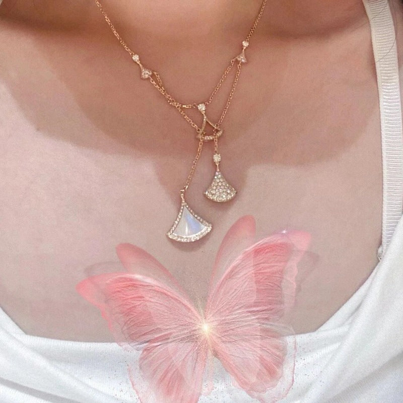 Multi-fan Tassel White Shell Necklace