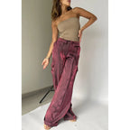 Ins Style Loose Straight Pants With Multi-pocket Trousers - Viexta