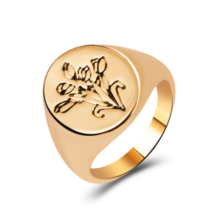 European Retro Portrait Ring