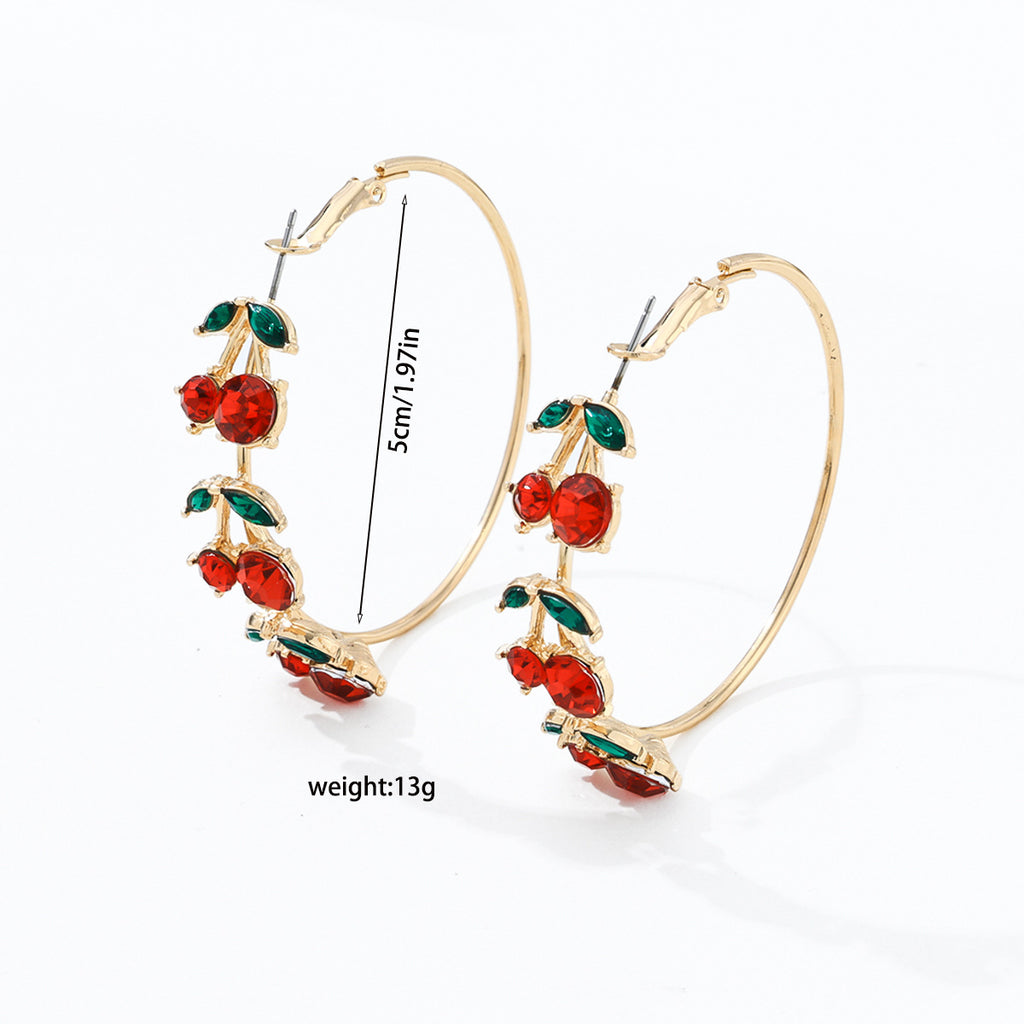Fruit Series Red Cherry Earrings