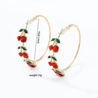 Fruit Series Red Cherry Earrings