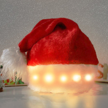 Christmas Hat LED Light Plush Santa Hat