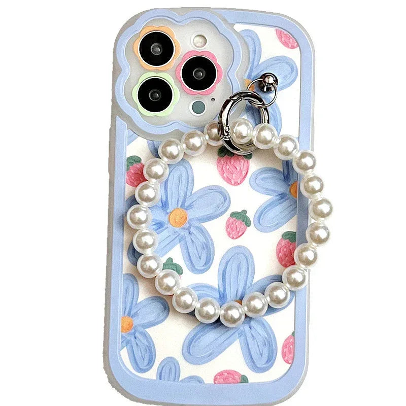 Blue Flower Pearl iPhone Case - Viexta
