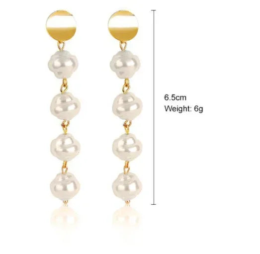 Korean Baroque Pearl Earrings - Viexta