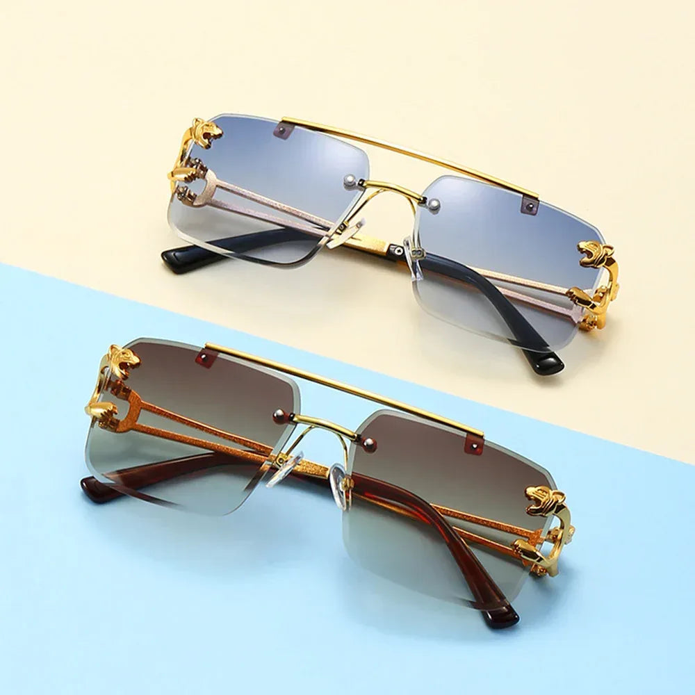 Trendy Double Beam Trimmed Sunglasses - Viexta