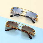 Trendy Double Beam Trimmed Sunglasses - Viexta