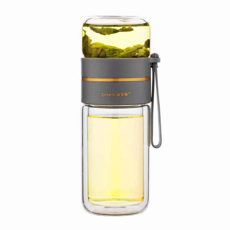 Glass Water Bottle With Tea Infuser Filter Tea Separation