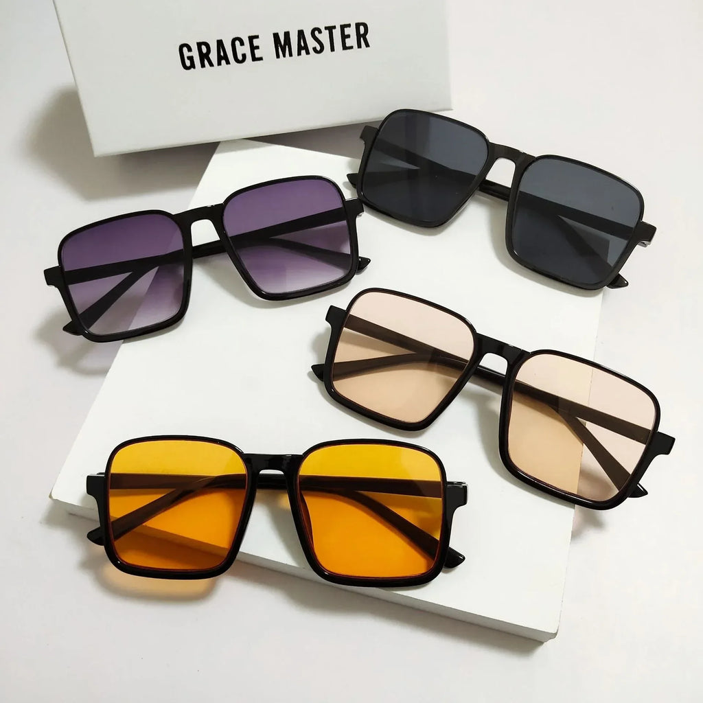 Women's Retro Square Semi-rimless Sunglasses - Viexta