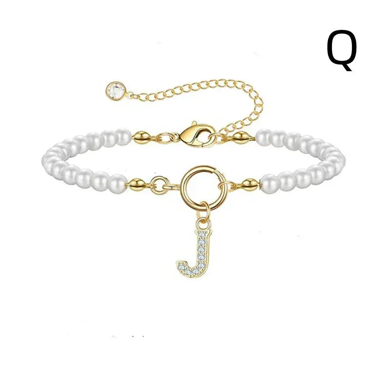 6mm Pearl Bracelet Buckle Letter - Viexta