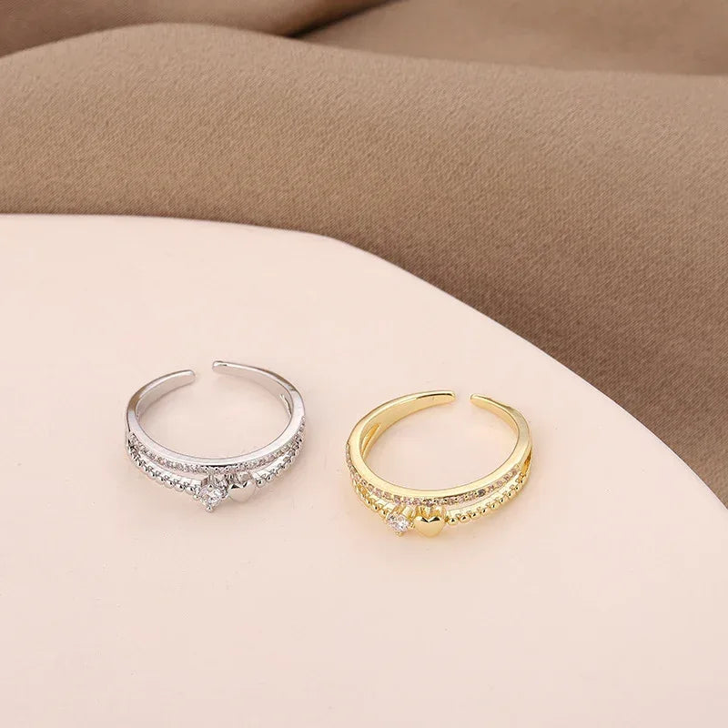 Heart-shaped Layered Ring - Viexta