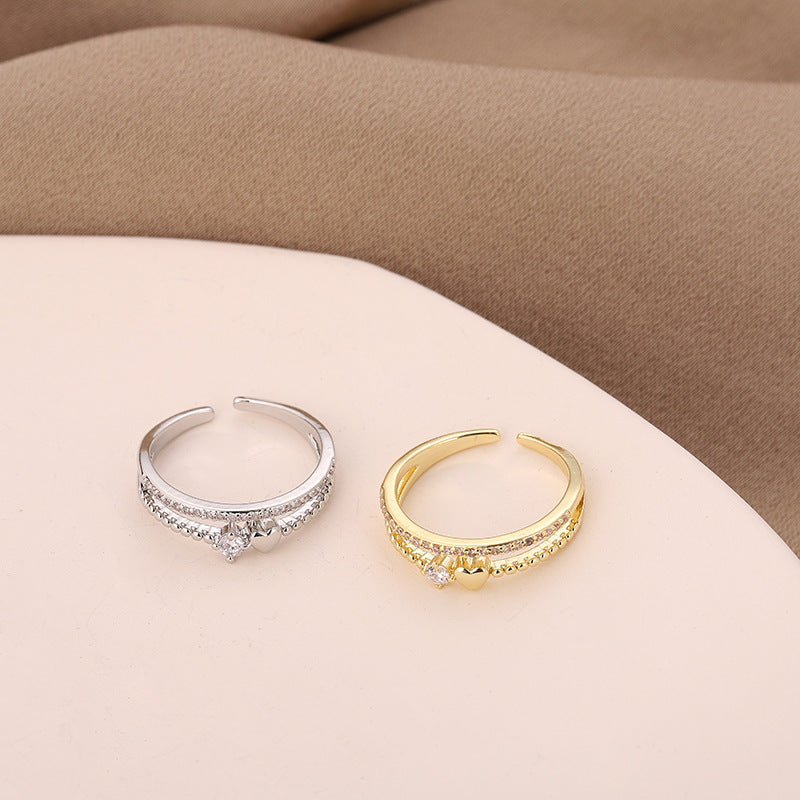 Heart-shaped Layered Ring