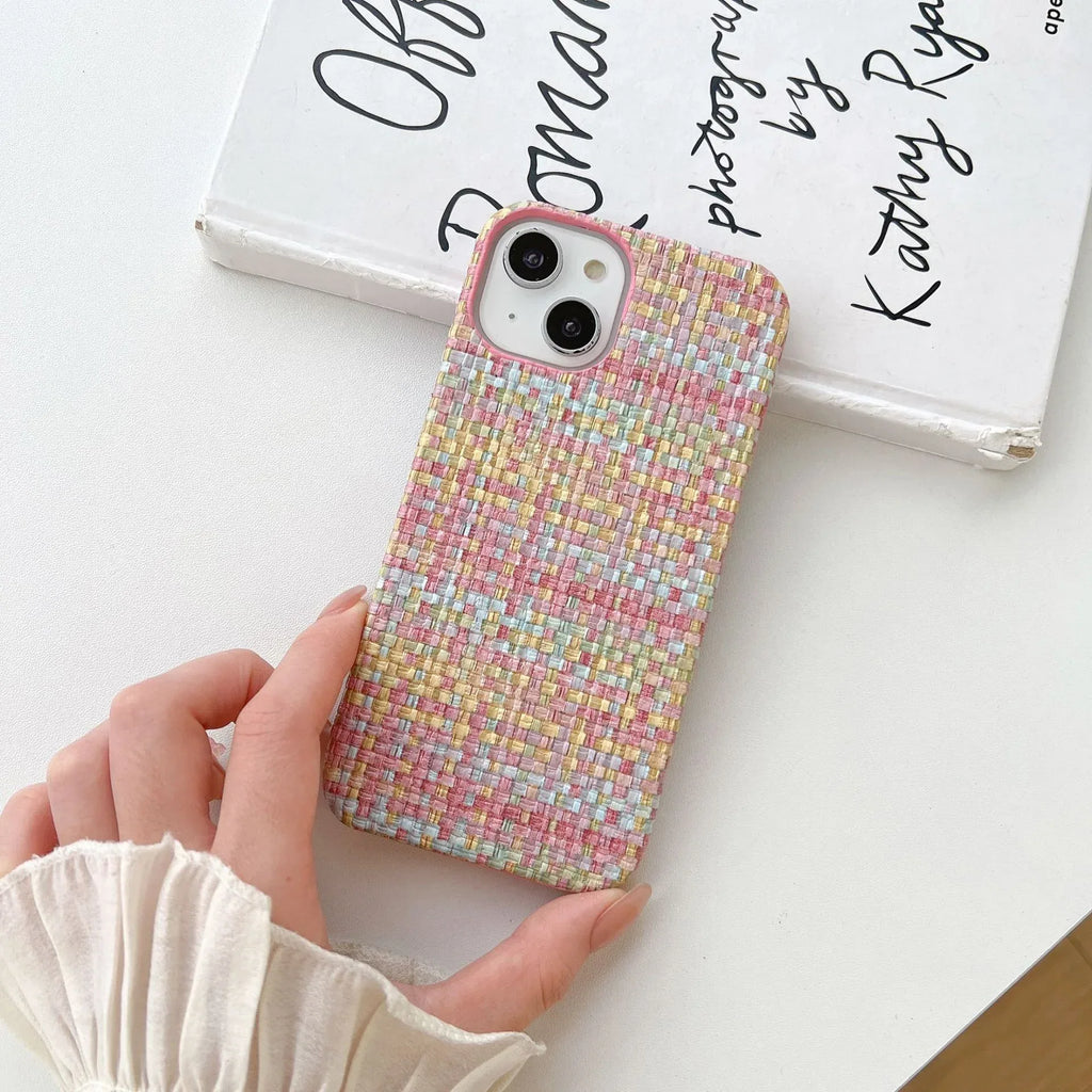 Woven Plaid Mobile iPhone Case - Viexta