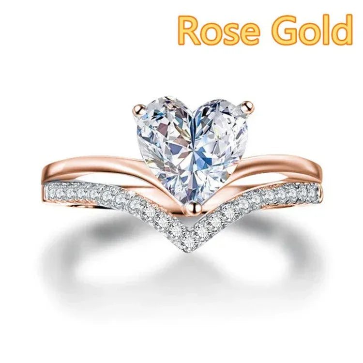 heart-shaped-zircon-diamond-engagement-ring - Viexta