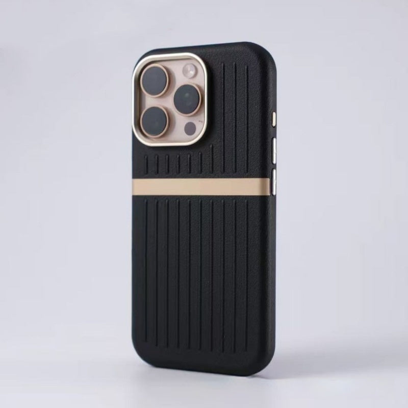 Corrugated Magnetic Business Leather iPhone Case