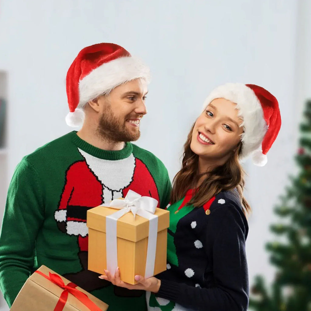 Christmas Hat LED Light Plush Santa Hat - Viexta