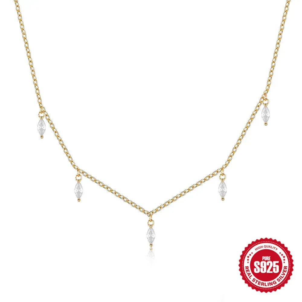 Twin Horse Eye Clavicle Necklace - Viexta