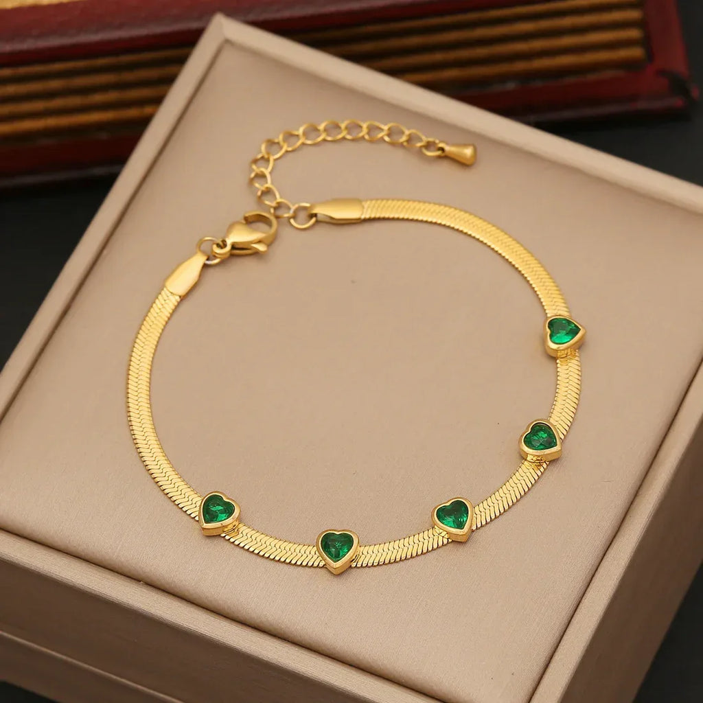 Emerald Love Earrings Necklace - Viexta