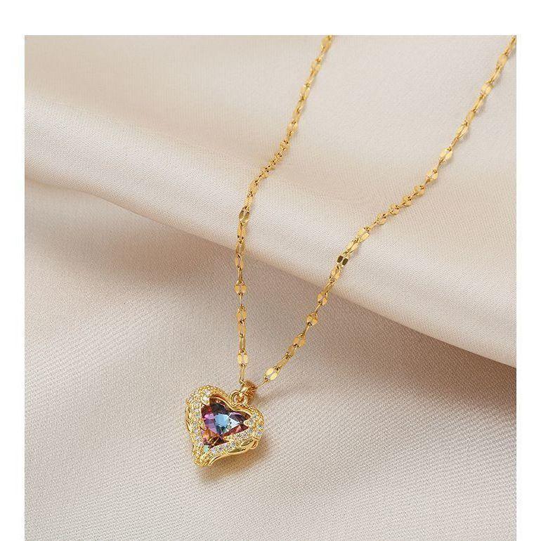 18K Ocean Heart Clavicle Neckpiece - Viexta