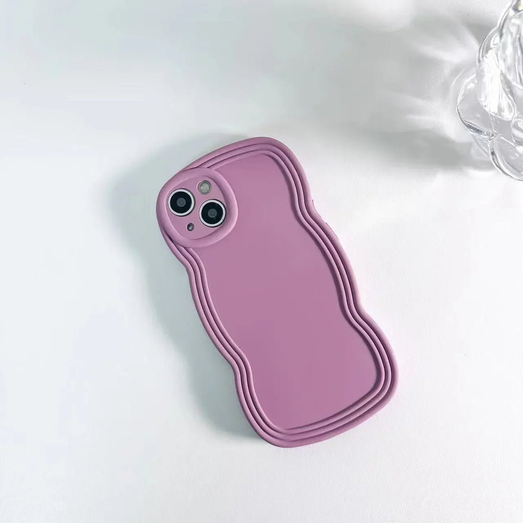 Liquid Solid Color Wavy Edge iPhone Case - Viexta