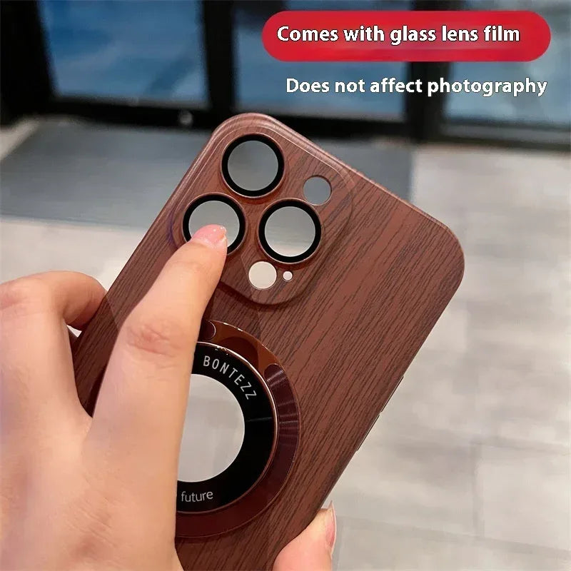 The Pattern Of Walnut Magnetic Bracket iPhone case - Viexta