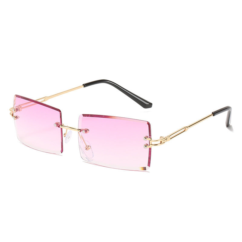 New Rimless Cut Edge Square Sunglasses