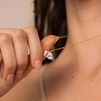womens-vintage-18k-gold-plated-pear-shaped-square-zircon-necklace - Viexta