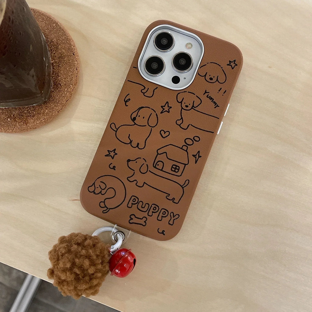 cartoon-cute-line-dog-iphone-case - Viexta