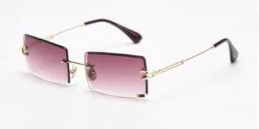 Rimless Rectangle Sunglasses - Viexta