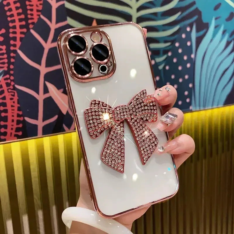Lens Protector Diamond Bow iPhone Case - Viexta