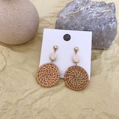 Vintage Rattan Earrings